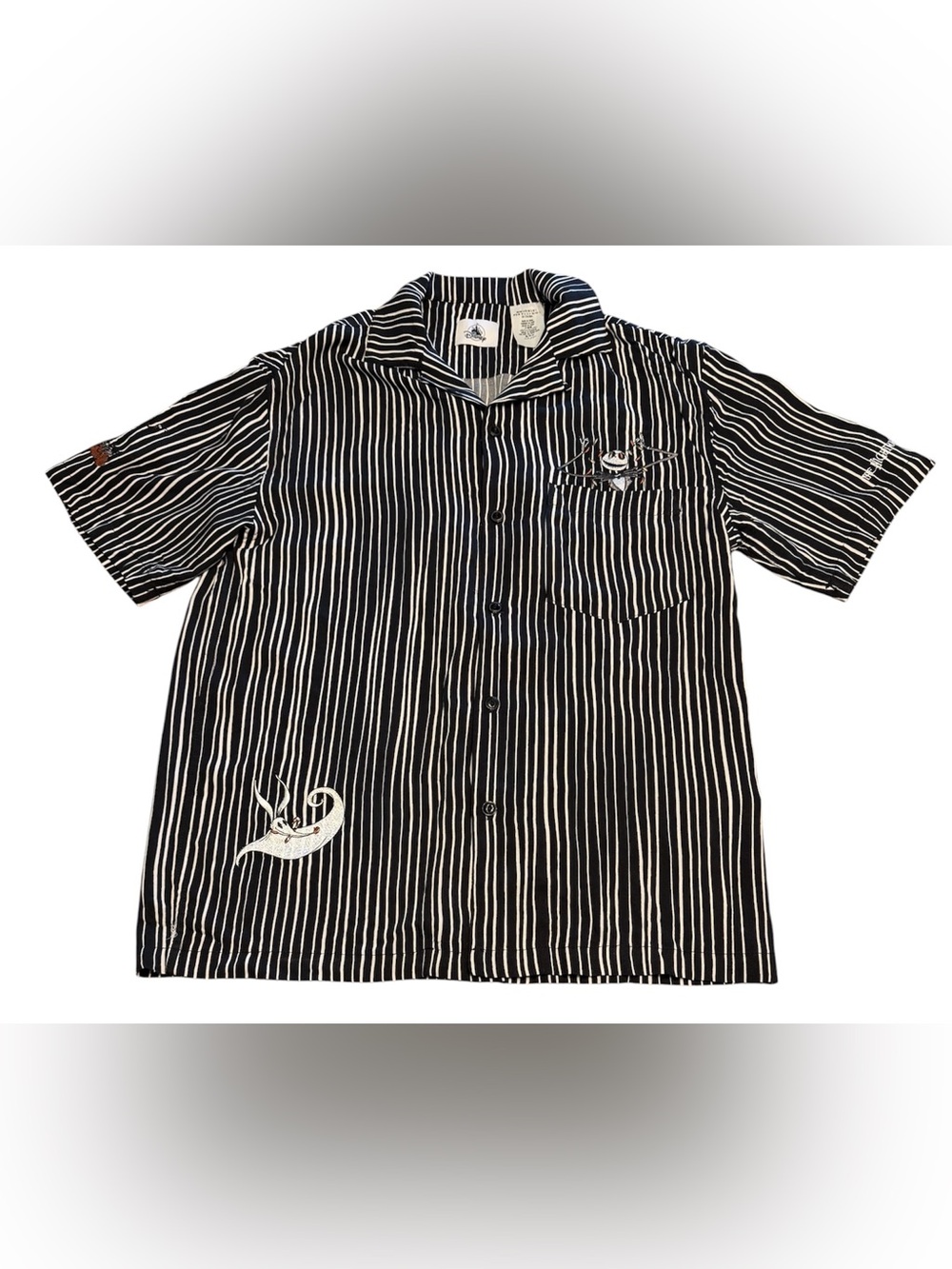 Disney Nightmare Before Christmas Jack Skellington Shirt Small Black White NWT